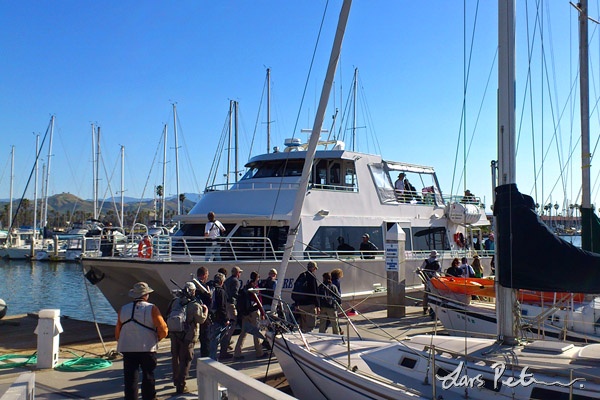 Bording the boat to Santa Cruz Island